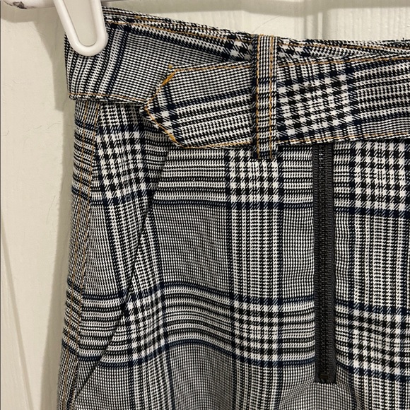 Self-portrait Grey Check Lexi Zipper Highrise Tweed Cropped Trouser Pant Size 4 - Picture 10 of 16